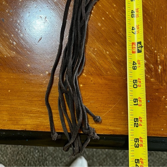 J. Crew Dark Brown Woven Suede Belt Coastal Cowgirl Rodeo Country Western Fringe - Picture 9 of 10